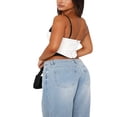 thumbnail image 4 of Débardeurs Patchwork pour Femmes Mode Sans Manches Ajusté Irrégulier Été Crop Top, 4 of 6