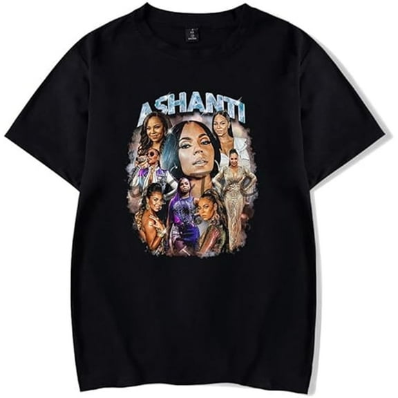 Ashanti Merch Retro style men's and women's casual round neck summer pure cotton short sleeved top T-shirt