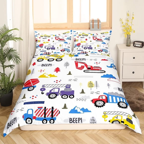 Camión Funda Nórdica Tamaño Completo Niños Dibujos Cars Juego de cama para niños Maquinaria