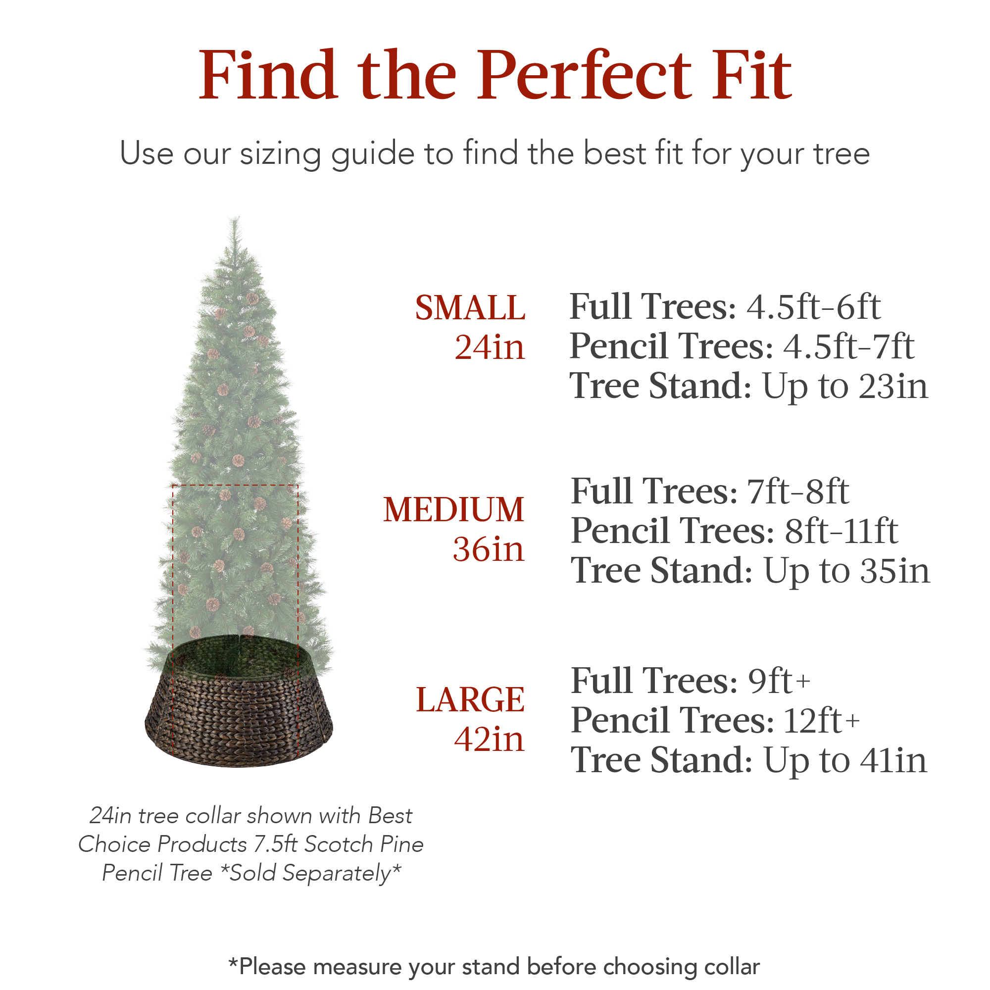 Best Choice Products 42-Inch Hyacinth Christmas Tree Collar photo 2