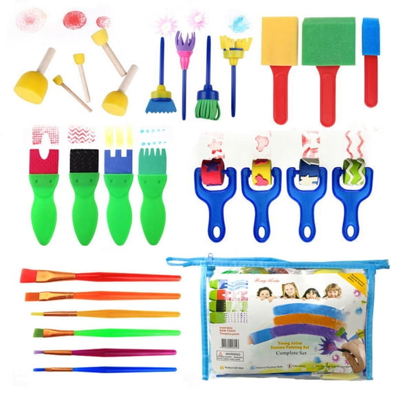 Hemobllo 1Set Stamp Painting Tool Sponge Brush Set Assorted Color Art Drawing Graffiti for Creative Painting