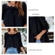 thumbnail image 5 of Camisa holgada negra de media manga para mujer, blusa con encaje y parches calados XXL, 5 of 6