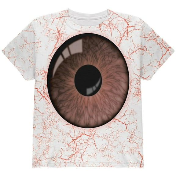 Halloween Brown Creepy Eyeball Costume All Over Youth T Shirt