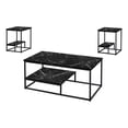 thumbnail image 1 of Monarch Specialties Table Set, 3pcs Set, Coffee, End, Side, Accent, Living Room, Metal, Laminate, Black Marble Look, Contemporary, Modern, 1 of 4