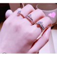 thumbnail image 3 of Crown Ring White Gold Zircon Engagement And Wedding Band With Open Design Fashion Jewelry For Her Lustre Shine, 3 of 3