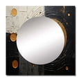thumbnail image 2 of Designart "Celestial Mirage Gold and Black Saturn I" Saturn Square Mirror For Wall Decor - Large Gold Square Mirror Printed Wall Decor - Astronomy Square Living Room Mirror, 2 of 5
