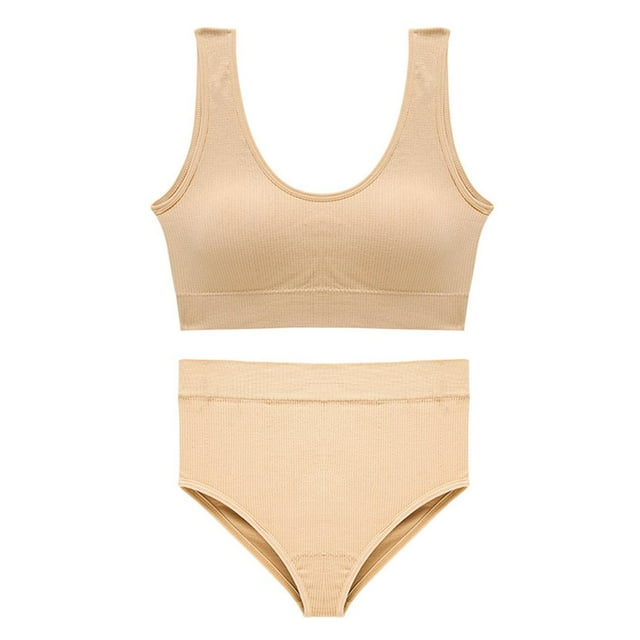 Women Bra Set 1 Set Women Bra Set No Rims Soft Comfortable Push Up Lady Brassieres Seamless Tops Set for Daily Wear