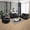 Black, variant on Black Breathable Semi PU Leather Living Room Recliner Intelligent 3-Piece Sofa Set