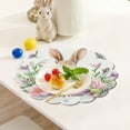 thumbnail image 3 of Easter Bunny Placemats, Round Linen Table Mats, Spring Summer Table Decor for Easter Holiday Dining(B), 3 of 6