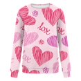 thumbnail image 4 of Hauts pour Femmes Manches Longues Col Rond Saint-Valentin Récréatif Manches Longues Hauts Décontractés pour Femmes, 4 of 5