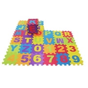 36 Piece ABC Foam Mat,Alphabet & Number Puzzle Flooring Mat for Baby Children Toddlers Learn and Play