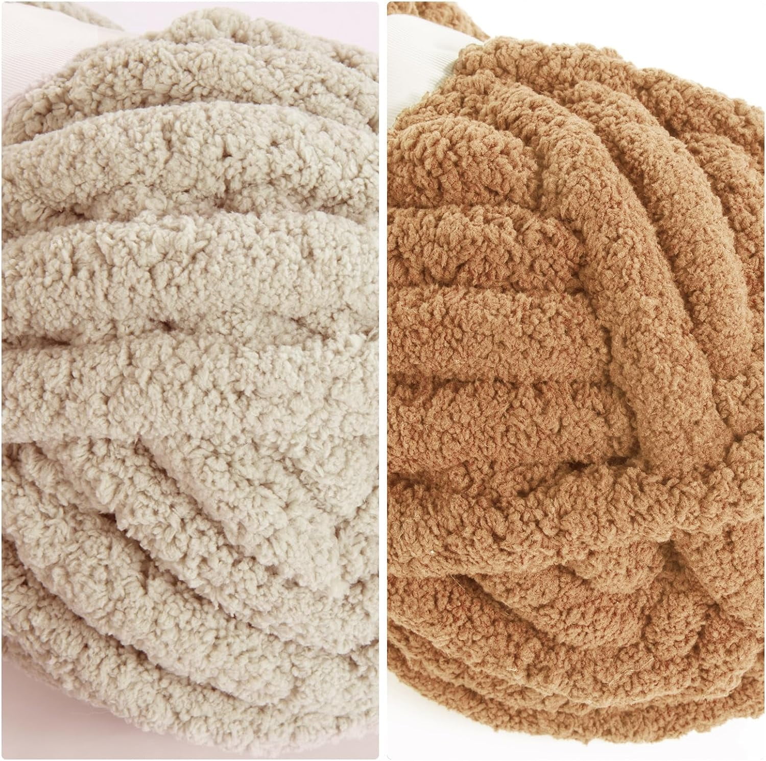 8Pcs Assorted Chunky Yarn for Crocheting,Super Bulky Large Soft Fluffy Yarn,Plush Fuzzy Yarn,Thick Chenille Yarn for Hand Knitting/Arm Knitting(27yds,8 oz Each Skein)