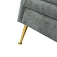 thumbnail image 6 of Single Sofa Chair, Upholstered Tufted Accent Chair with Golden Metal Legs, Comfy Armchair Club Chair Reading Chair with Paded Seat, Modern Leisure Chair for Living Room Bedroom Aparement, Gray, 6 of 7