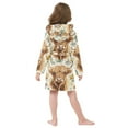 thumbnail image 4 of FORMRS Niños Bathrobe Unisex Hooded Robe Soft Plush Pajamas Sleepwear, Size 10-12T, Floral Cow, 4 of 7