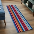thumbnail image 3 of Mexican Style 2'x6' Runner Rugs for Hallway Kitchen Bedside Non Slip Washable, Colorful Mexico Stripes Ombre Red Blue Entryway Rug Runners with Rubber Backing, Long Carpet Runner for Laundry Room, 3 of 8
