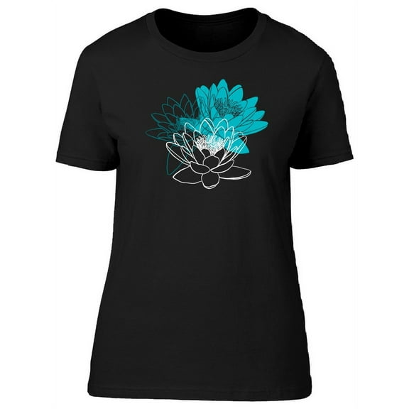 Blue Water Lily Flowers Tee Women's -Image by Shutterstock
