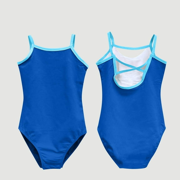 Wancir Kids Girls Dance Leotard Turtle Neck Lace Splice One Piece Gymnastic Ballet Dance Jumpsuit Bodysuit Activewear