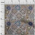 thumbnail image 2 of oneOone Cotton Cambric Gray Fabric Moroccan Mosaic Floral Craft Projects Decor Fabric Printed By The Yard 42 Inch Wide, 2 of 4