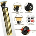 thumbnail image 2 of CNV Professional Gold Skeleton Trimmer for Barbers, Rechargeable Metal Edgers Clipper for Close Cutting, Zero Gapped Baldhead Shaver with Guide Combs, Gift for Him, 2 of 7