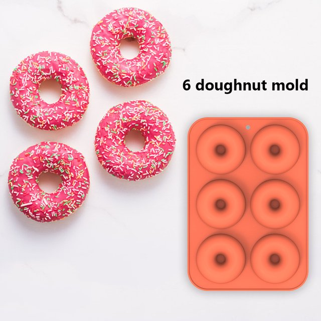Molde de rosquilla de 6 cavidades para repostería de chocolatebandeja para hornear DIYfabricante de postres (naranja) Ndcxsfigh Nuevos Originales
