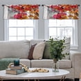 thumbnail image 5 of LALILO Kitchen Curtain Valance Maple Tree Front Wood House Rod Pocket Window Curtain 52"x 18" Set of 2, 5 of 7