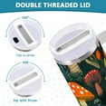thumbnail image 3 of Yayeee 40oz Double-Wall Insulated Stainless Steel Tumbler with Handle Bottle, Orange Mushroom, 3 of 8