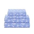 thumbnail image 1 of Feather & Stitch Softest 100% Cotton Sheets, 4 Pc Set, 300 Thread Count Percale Weave Bedding, 16" Deep Pocket, Cooling Sheets, Breathable Bed Set (Queen, Blue Paisley), 1 of 1