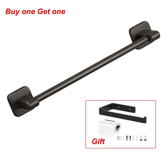 Self Adhesive Towel Bar And Toilet Paper Holder Wall Mounted 40Cm Towel Rock