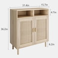 thumbnail image 2 of Bingirl 36-Inch Rattan Sideboard Buffet: Storage Cabinet with 2 Doors and Shelves for Dining, Living, or Entry (Modern Home Decor), 2 of 8