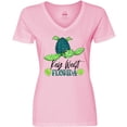 thumbnail image 3 of Inktastic Key West, Florida Happy Sea Turtle Women's V-Neck T-Shirt, 3 of 5