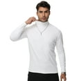 thumbnail image 5 of Tyhengta Men's Turtleneck Sweaters Long Sleeve Pullover Sweaters Mock Neck Knitted T-Shirt Basic Slim Fit Tee Tops White M, 5 of 10