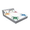 thumbnail image 2 of Ambesonne Vintage Fitted Sheet & Pillow Sham Set, Colorful Compasses, Queen, Multicolor, 2 of 2