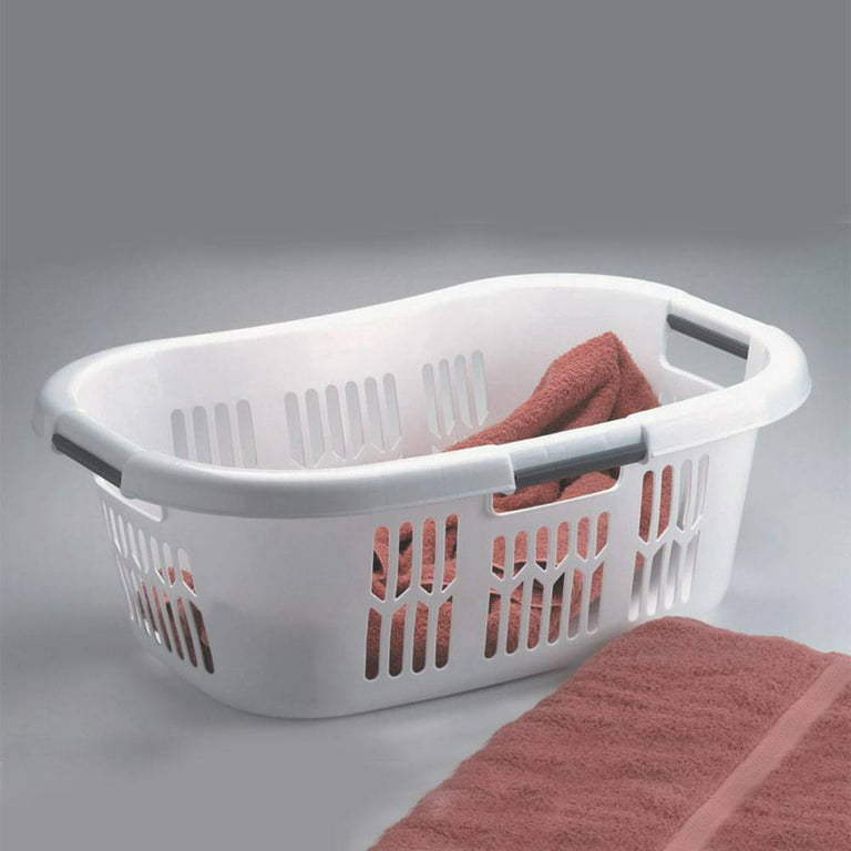 Rubbermaid 2.1 Bushel Large Hip-Hugger Portable Plastic Laundry Basket,  White, 1 Piece - Gerbes Super Markets