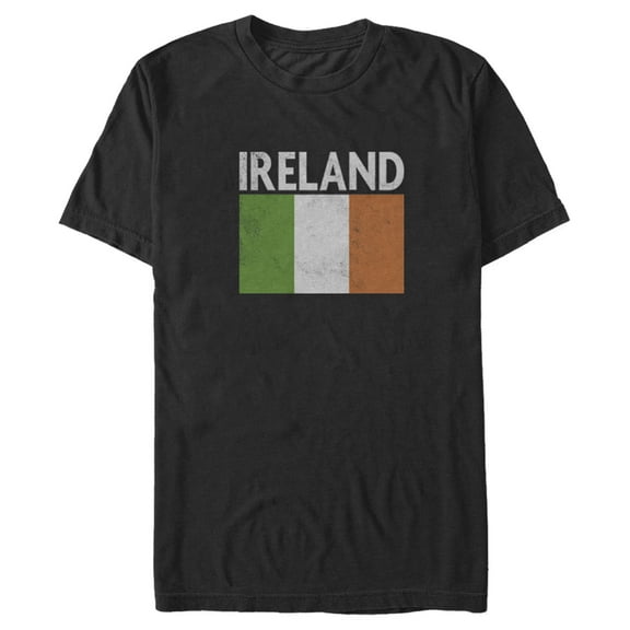 Men's Lost Gods St. Patrick's Day Distressed Irish Flag Graphic Tee Black 3X Large
