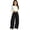 Black*, variant on OSOLU Girls Pants Solid Color Wide Leg Design Drawstring Elastic Waist with Side Pockets Dark Green