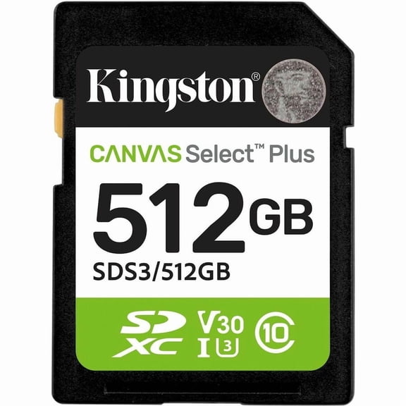 Kingston Canvas Select Plus 512 GB Class 10/UHS-I (U3) V10 SDXC