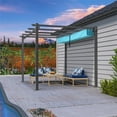 thumbnail image 2 of PURPLE LEAF Pergola 9.5' X 13' Outdoor Retractable Pergola Against The Wall with Sun Shade Canopy Aluminum Patio Pergola for Porch Garden Yard, Turquoise Blue, 2 of 12