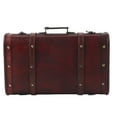 thumbnail image 1 of Wooden Suitcase, Buckle Lock Antique Wooden Case, Portable Beautiful Double-layer For Photo Studio Men Women, 1 of 8