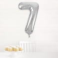 thumbnail image 3 of Unique Industries Foil Big Number 7 Shaped 34" Silver Solid Print Party Balloon, 3 of 4