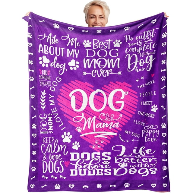 LHSHID Dog Mom Blankets Dog Mom Gifts for Women Dog Mom Gift Birthday Gifts for Dog Moms Dog Lover Gifts for Women Christmas Mothers Gifts Ideas for Dog Lovers 30"x40"