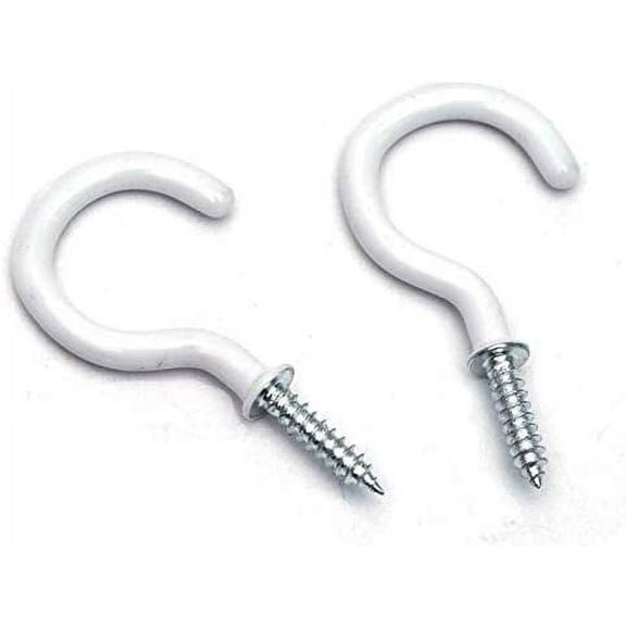 10pcs White Mug Shouldered Hanger Cup Hooks Heavy Duty Screw-in Ceiling Hooks Cup (Color : 10PCS 0.5inch)