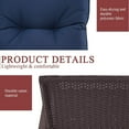 thumbnail image 3 of SUNCROWN Outdoor Furniture 3-Piece Rocking Bistro Set Brown Wicker with Cushions & Glass Coffee Table (Navy Blue), 3 of 6