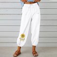 thumbnail image 2 of VEKDONE Womens Linen Long Pants White XXL, 2 of 6