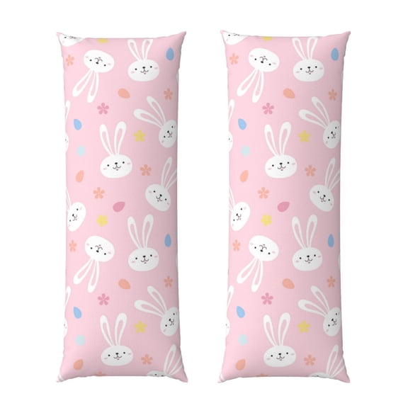 Balery Easter Cute Rabbit Funda Protectora para Almohada Corporal de Algodón Hipoalergénico con Cierre(55 x 21 pulgadas), Almohadas No Incluidas