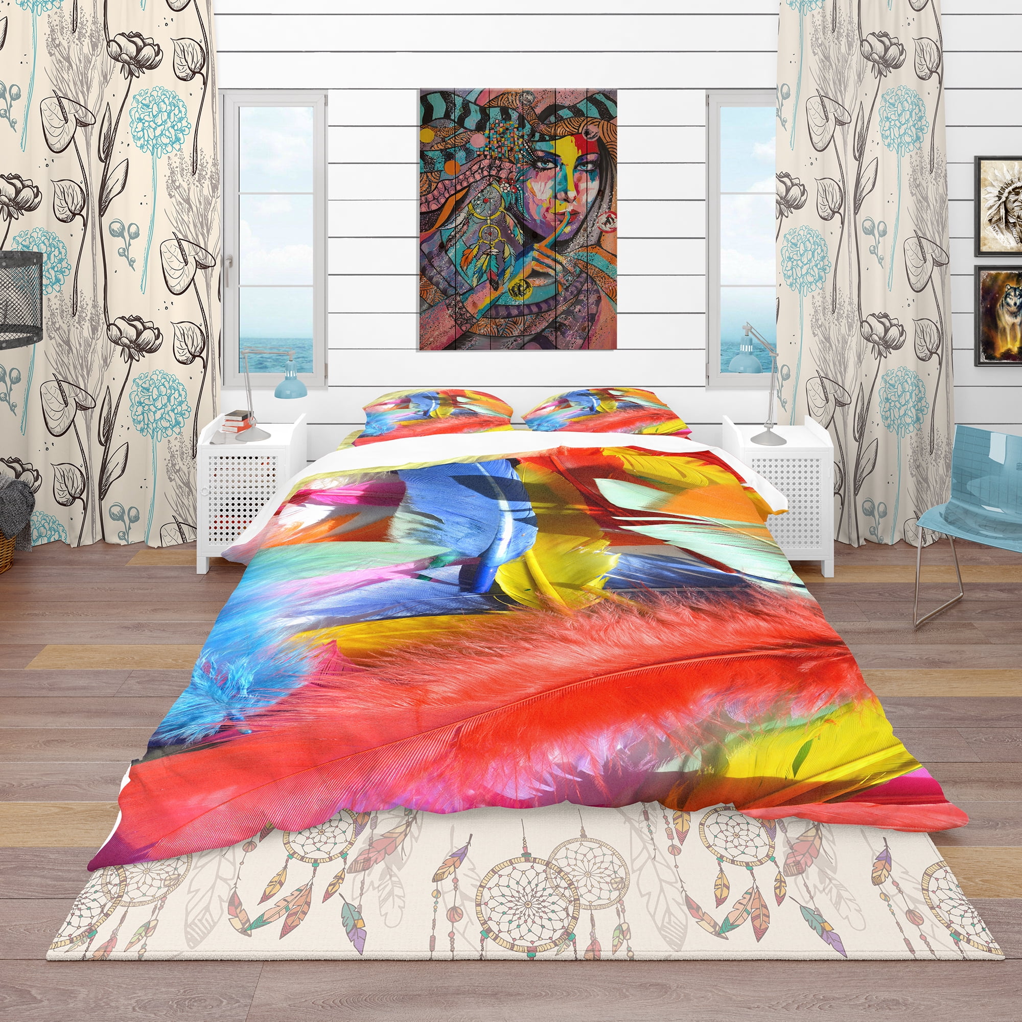 Designart 'Feathers Texture' Southwestern Duvet Cover Set