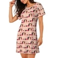 thumbnail image 2 of Disketp Love dachshund dogs for Womens Short Sleeve Sleepshirt Scoopneck Cute Nightdress Comfy Nightgown, 2 of 6