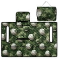 thumbnail image 4 of COEQINE Bag-Style Foldable Golf Cart Seat Cover, Compact Carry Design with Handle, Universal 51.2"x30.3" for Most 2-Seaters, Quilted Polyester, 4 Front Pockets, Golf Ball Green Camo, 4 of 8