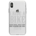 thumbnail image 1 of DistinctInk Clear Shockproof Hybrid Case for iPhone XS Max (6.5" Screen) - TPU Bumper Acrylic Back Tempered Glass Screen Protector - I Ride Bike - Sports Only Require 1 Ball, 1 of 5