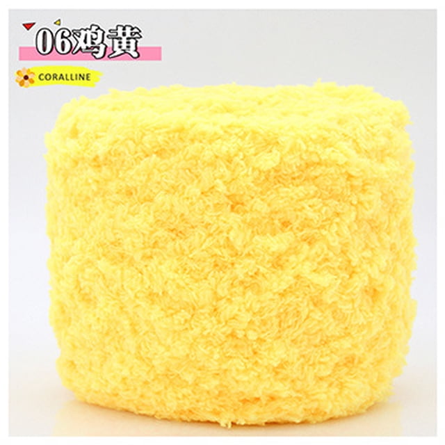 Nvzi Hilo de ganchillo, 100 g por rollo, 1 rollo, material poliéster, ideal para hacer toallas, suéteres, mantas y manualidades. Hilo duradero para proyectos de ganchillo con uso versátil, amarillo.