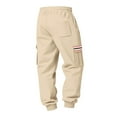 thumbnail image 6 of DDAPJ pyju Men's Fleece Sweatpants Casual Loose Fit Cargo Pants Drawstring Elastic Waist Lounge Pants Tapered Joggers with Pockets Beige XXL, 6 of 9